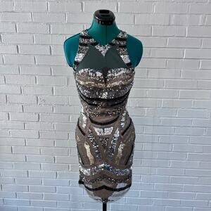 Vintage Y2K Shail K. sequined sheath dress